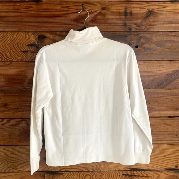 Meister Sports Knits 100% cotton white turtleneck size Medium - Picture 2 of 4